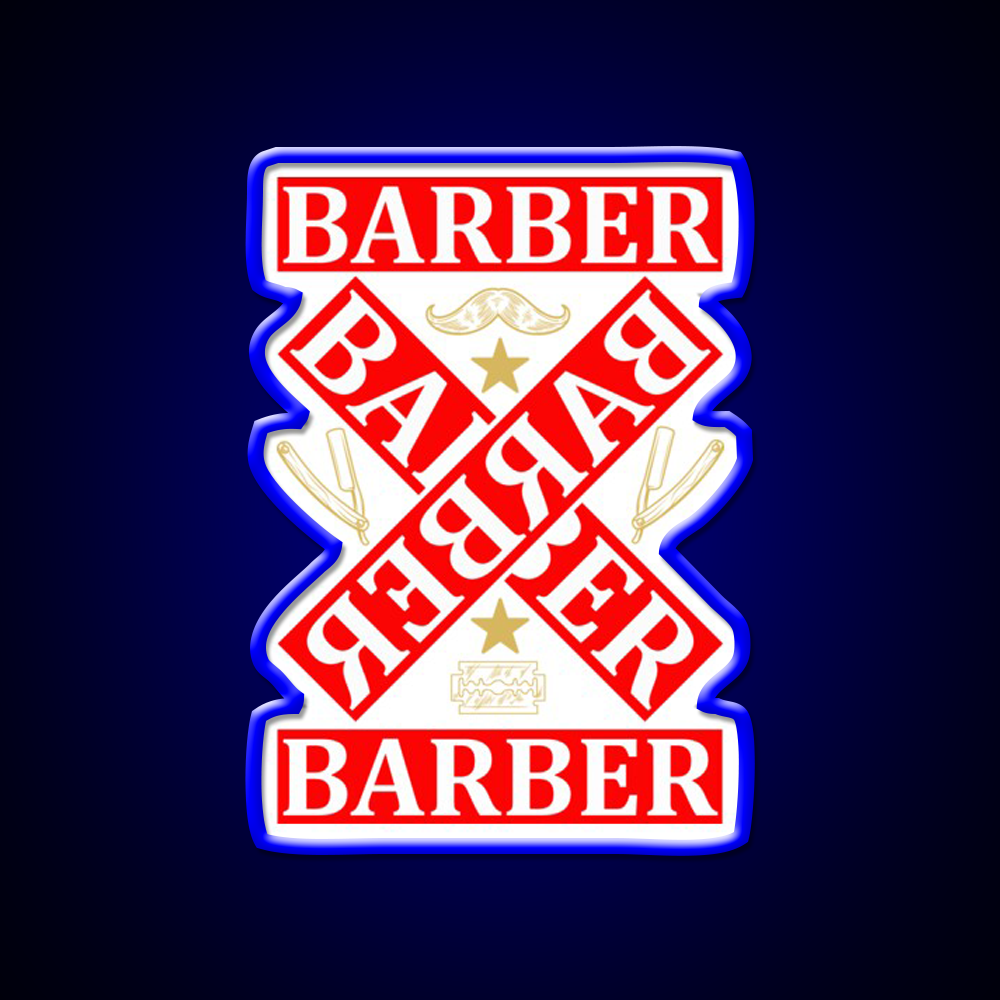 Barber Cross X Barber Shop Haircut Led Neon Sign