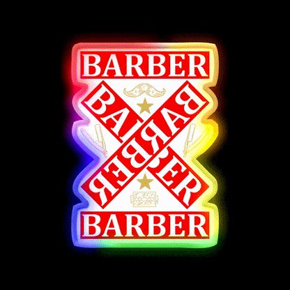 Barber Cross X Barber Shop Haircut Led Neon Sign