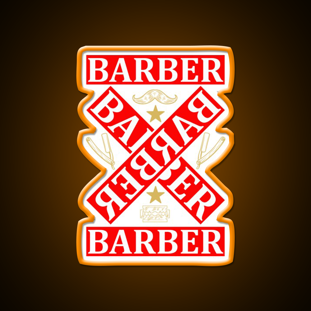 Barber Cross X Barber Shop Haircut Led Neon Sign