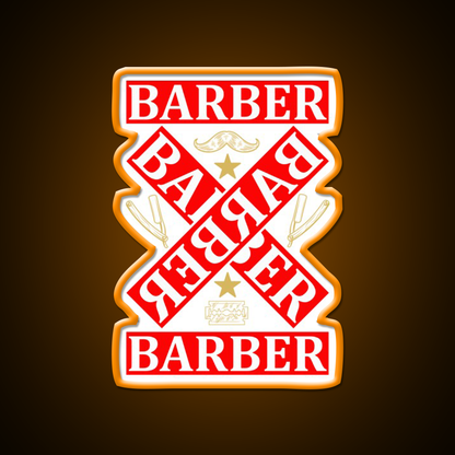 Barber Cross X Barber Shop Haircut Led Neon Sign