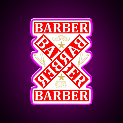 Barber Cross X Barber Shop Haircut Led Neon Sign