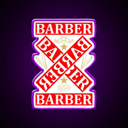 Barber Cross X Barber Shop Haircut Led Neon Sign