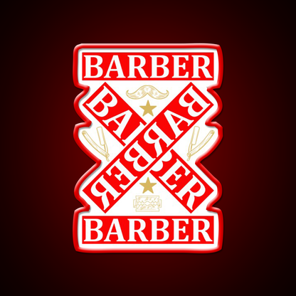 Barber Cross X Barber Shop Haircut Led Neon Sign