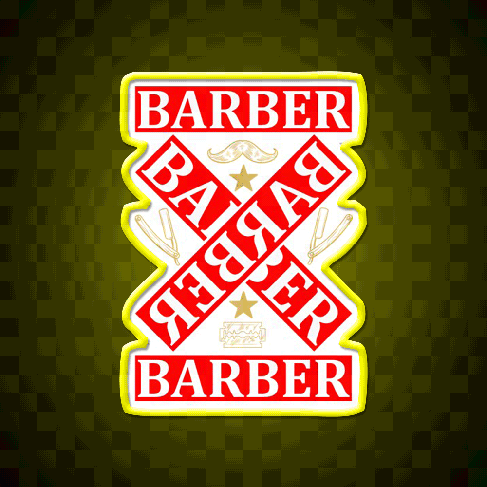 Barber Cross X Barber Shop Haircut Led Neon Sign