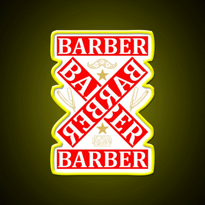 Barber Cross X Barber Shop Haircut Led Neon Sign