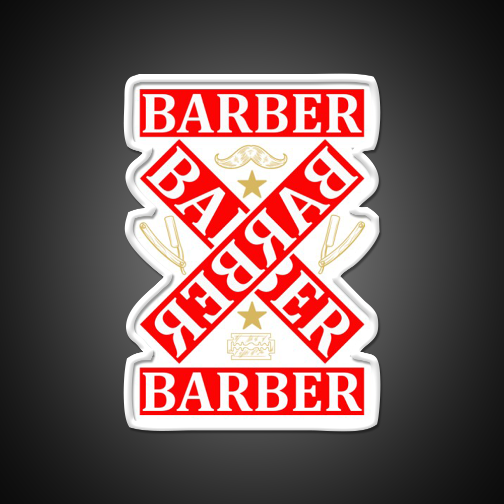 Barber Cross X Barber Shop Haircut Led Neon Sign