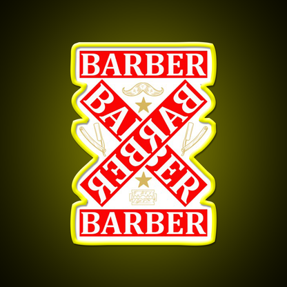 Barber Cross X Barber Shop Haircut Led Neon Sign