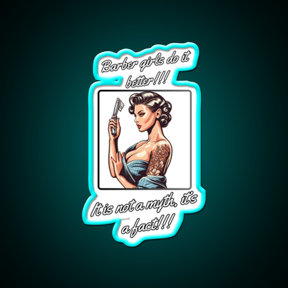 Barber Girl No3 Barber Girls Do It Better Barber Shop Haircut Led Neon Sign