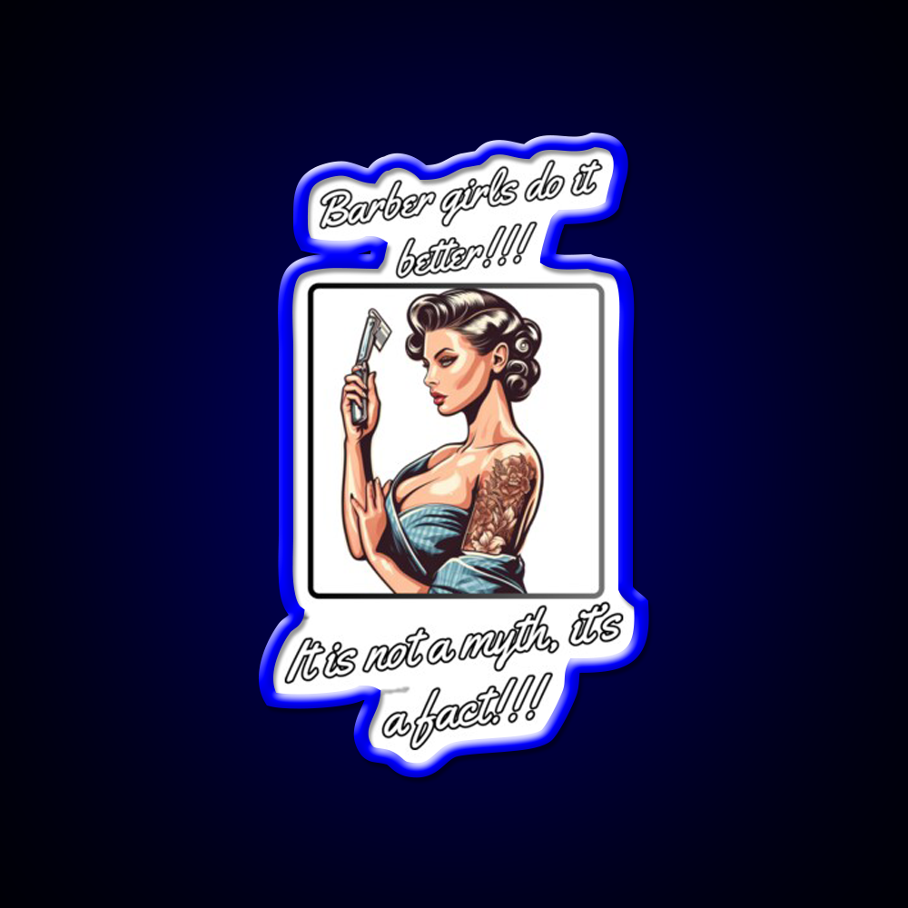 Barber Girl No3 Barber Girls Do It Better Barber Shop Haircut Led Neon Sign - LED neon sign view 5