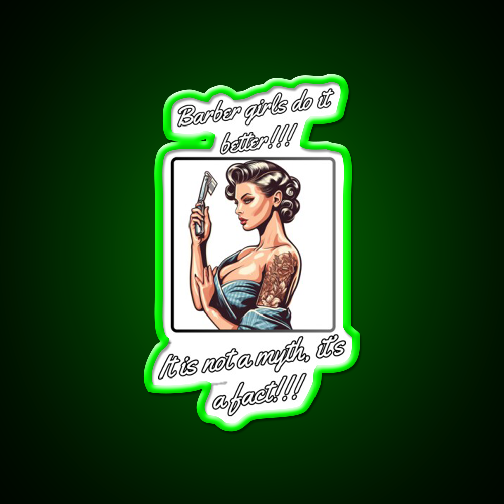 Barber Girl No3 Barber Girls Do It Better Barber Shop Haircut Led Neon Sign - LED neon sign view 8