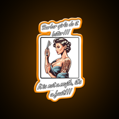 Barber Girl No3 Barber Girls Do It Better Barber Shop Haircut Led Neon Sign - LED neon sign view 6