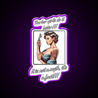 Barber Girl No3 Barber Girls Do It Better Barber Shop Haircut Led Neon Sign - LED neon sign view 9