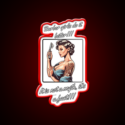 Barber Girl No3 Barber Girls Do It Better Barber Shop Haircut Led Neon Sign - LED neon sign view 10