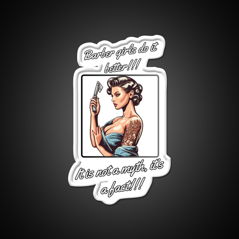 Barber Girl No3 Barber Girls Do It Better Barber Shop Haircut Led Neon Sign - LED neon sign view 11