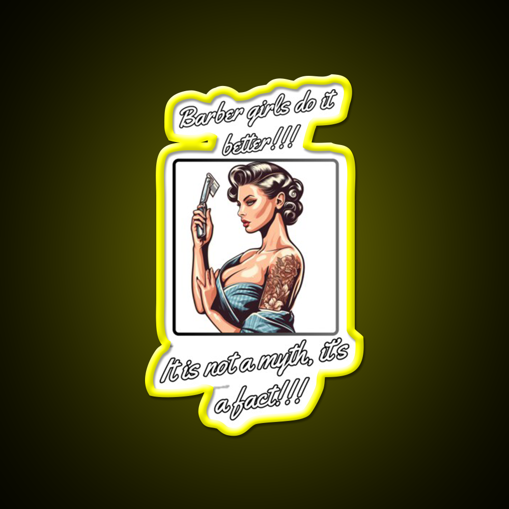 Barber Girl No3 Barber Girls Do It Better Barber Shop Haircut Led Neon Sign - LED neon sign view 7