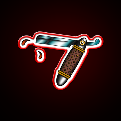 Barber Knife Barber Shop Haircut Led Neon Sign
