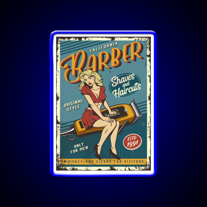 Barber Lady Vintage Poster Barber Shop Haircut Led Neon Sign - LED neon sign view 5