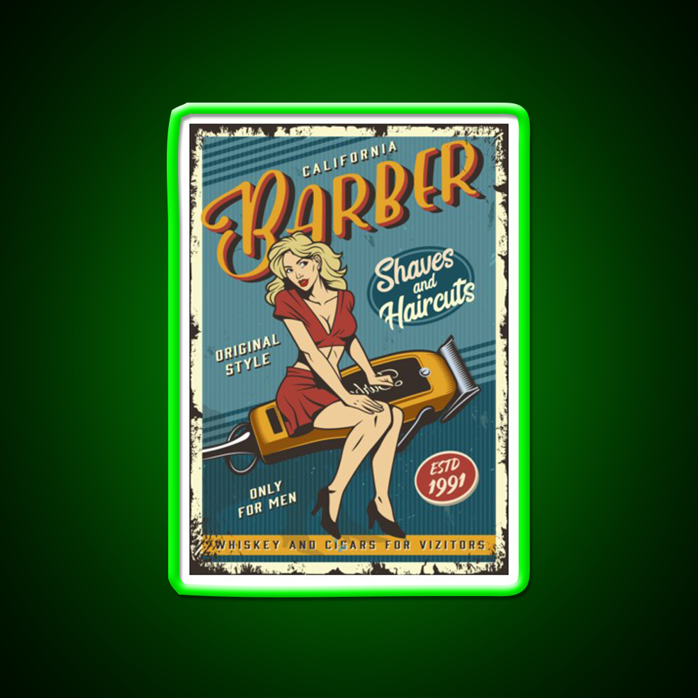 Barber Lady Vintage Poster Barber Shop Haircut Led Neon Sign - LED neon sign view 8