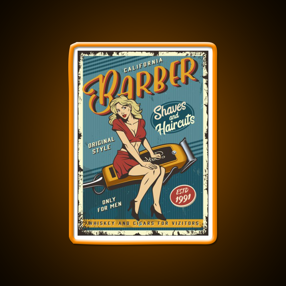 Barber Lady Vintage Poster Barber Shop Haircut Led Neon Sign - LED neon sign view 6