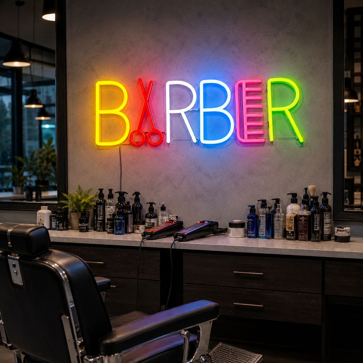 Barber LED Neon Sign Bedroom Decor - 03 Real Lifestyle Scene