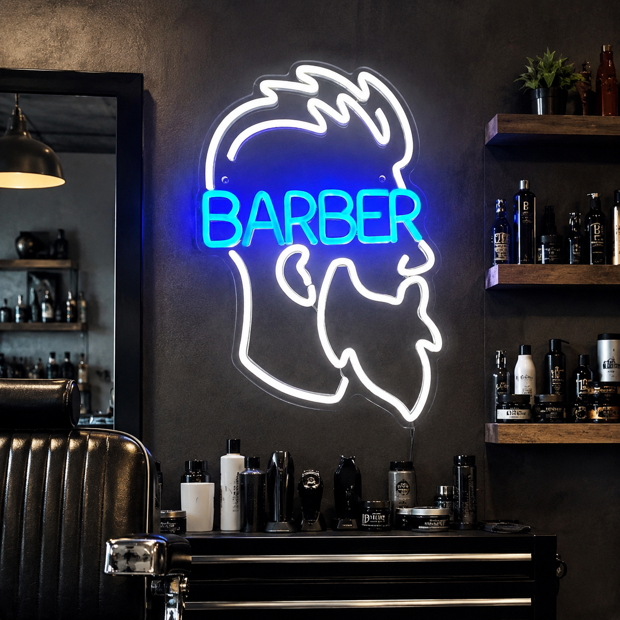 Barber LED Neon Sign Home Decor - 03 Real Lifestyle Scene