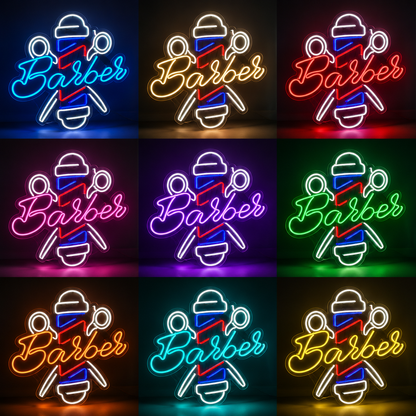 Barber LED Neon Sign Home Wall Art Wall Neon Sign - 05 Color Grid