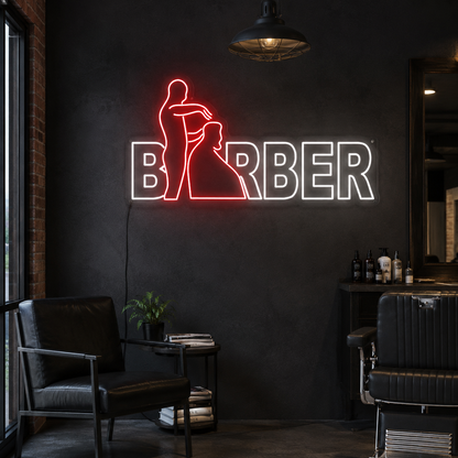 Barber LED Neon Sign Wall Decor - 03 Real Lifestyle Scene
