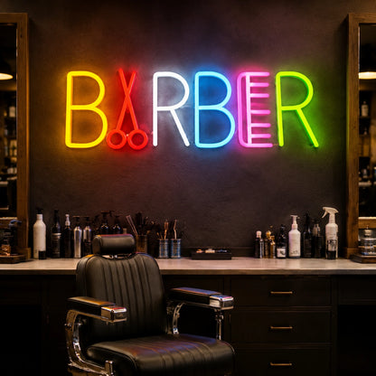 Barber LED Neon Sign Wall Neon Sign - 03 Real Lifestyle Scene