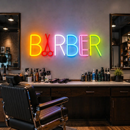 Barber LED Neon Sign Wall Neon Sign - 04 Size Image