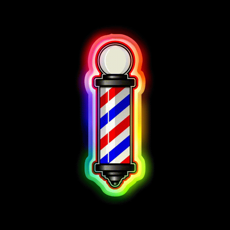Barber Pole Hair Cut Barber Shop Haircut Led Neon Sign
