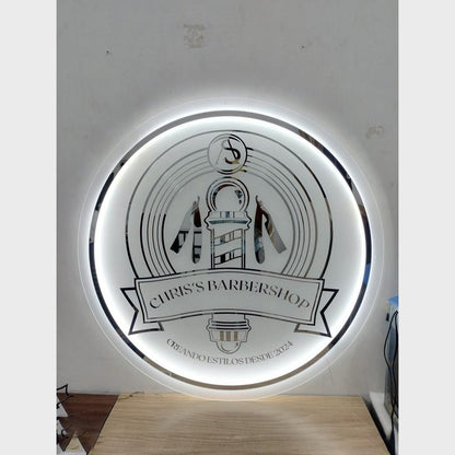 Barber Pole Icon Acrylic Business Logo Sign - Shineneon