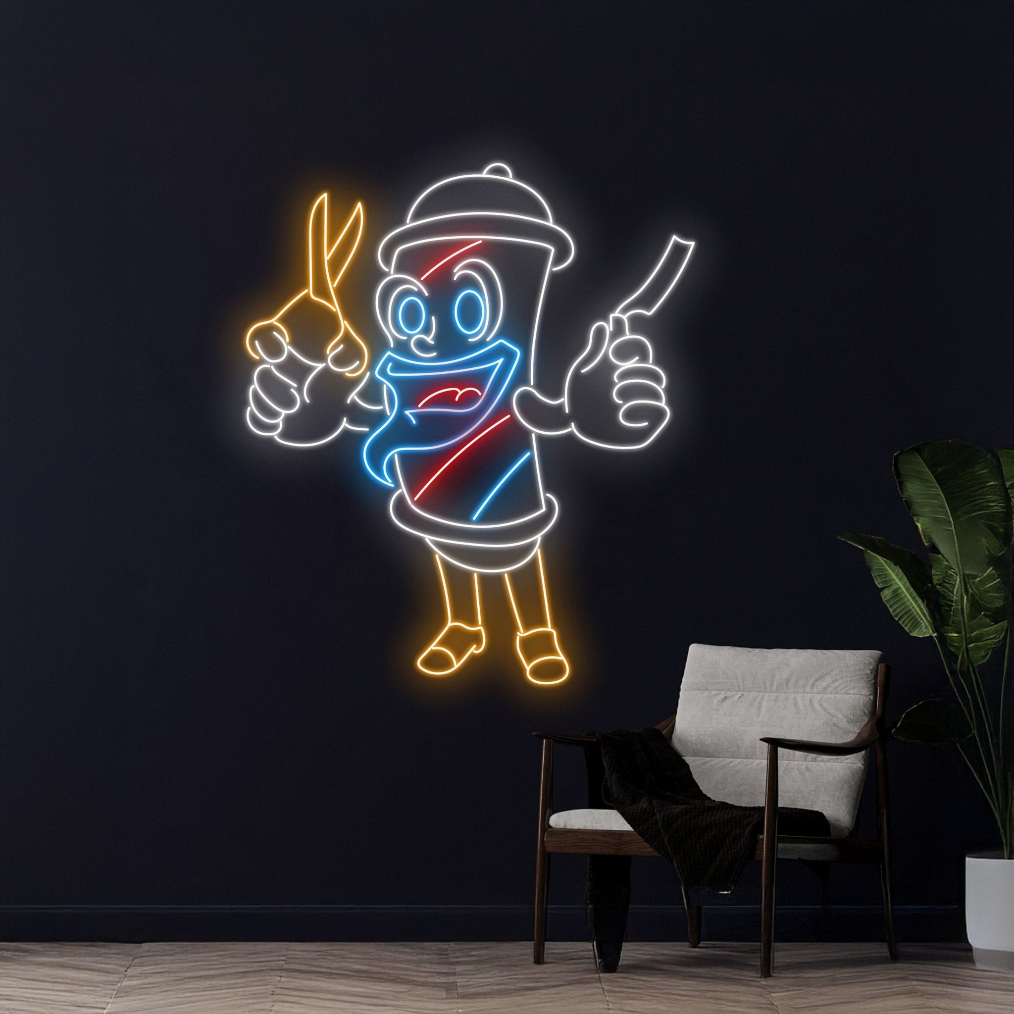 Barber Pole Man Led Sign - Shineneon
