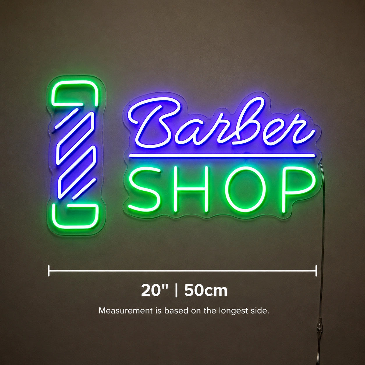 Barber Pole Wall Neon Sign LED Neon Sign size image