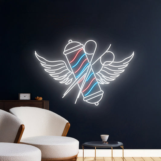 Barber Pole Wing Led Sign