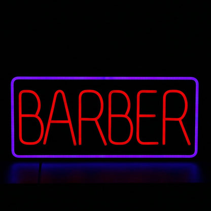 Barber Red Purple Trim Led Neon Sign For Salon Shop Front | Shineneon