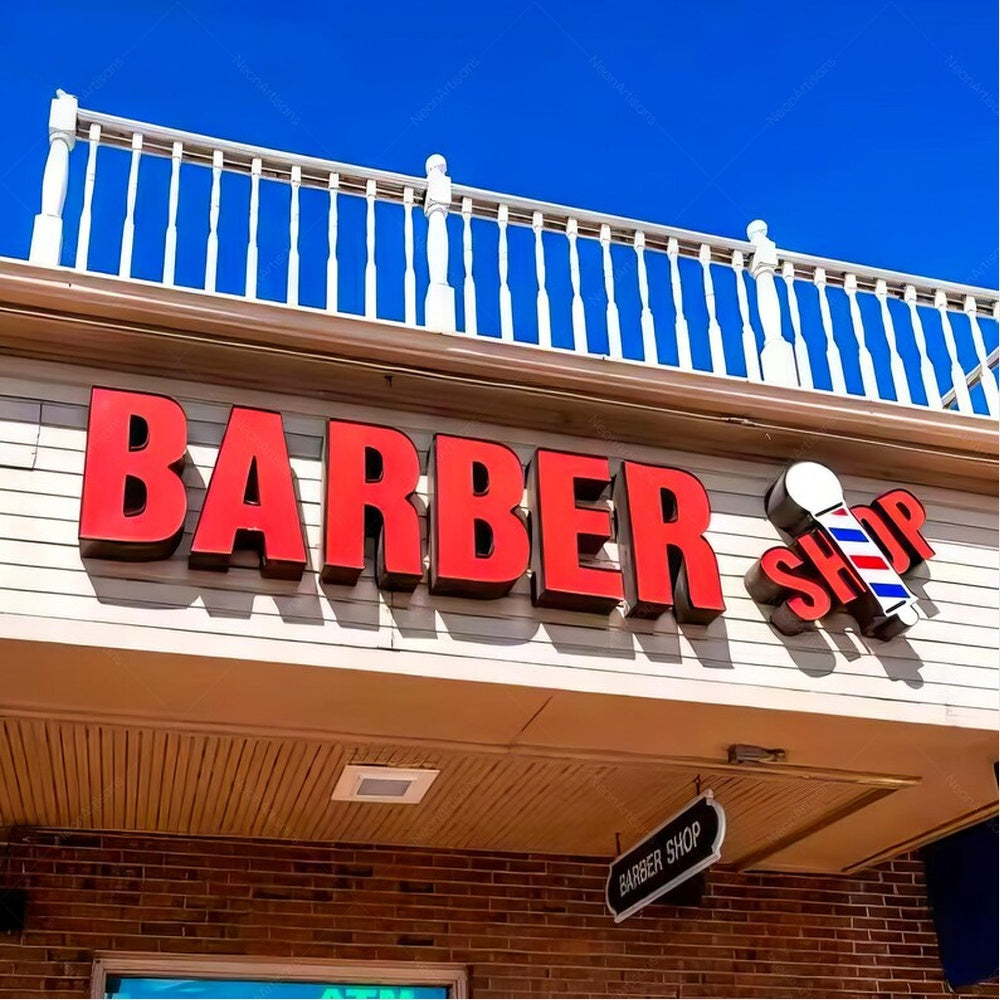 Barber Shop 3D Frontlit Channel Letters Led Light Sign