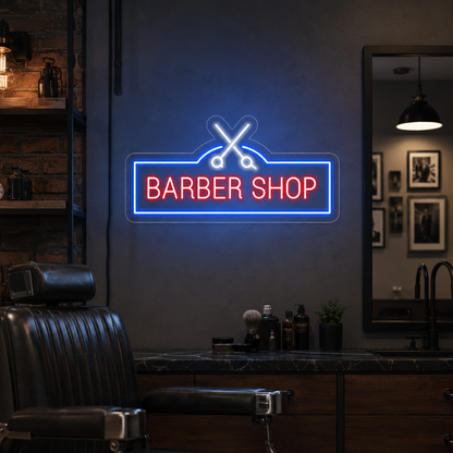 Barber Shop Business Wall Art LED Neon Sign - 02 High-Converting Product Image