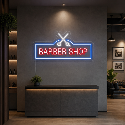 Barber Shop Business Wall Art LED Neon Sign - 04 Size Image