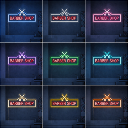 Barber Shop Business Wall Art LED Neon Sign - 05 Color Grid