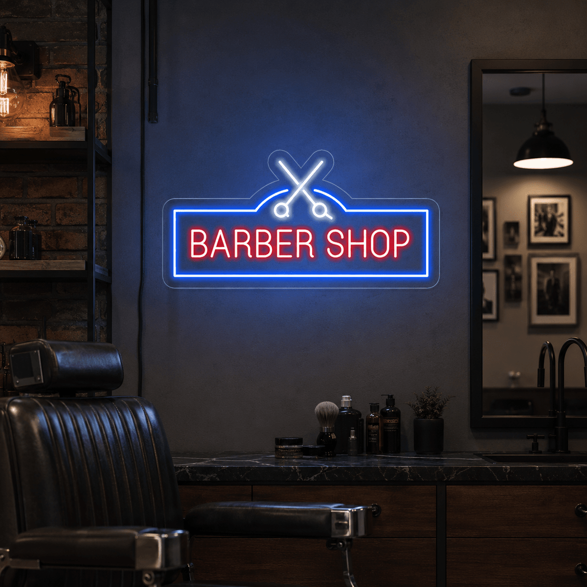Barber Shop Business Wall Art LED Neon Sign - Shineneon