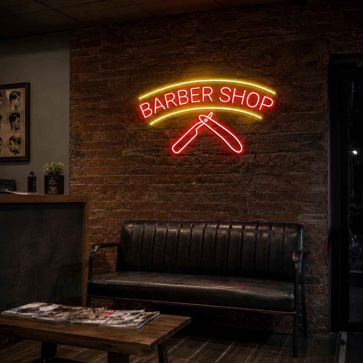 Barber Shop Business Wall Decor LED Neon Sign - 02 High-Converting Product Image