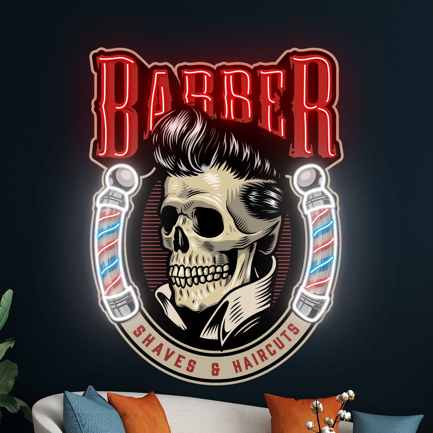 Barber Shop Decal Printed Led Neon Sign | Shineneon