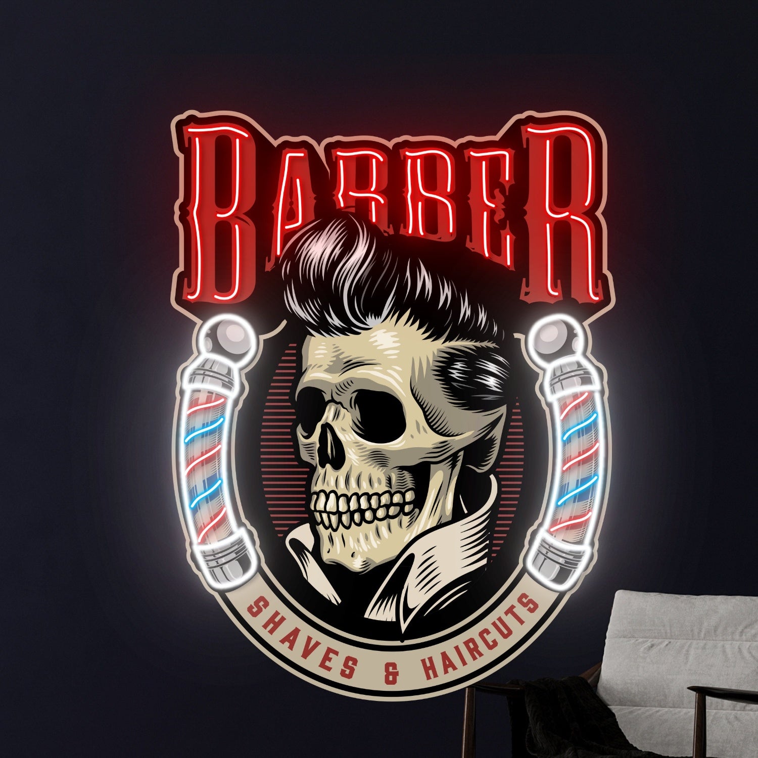 Barber Shop Decal Printed Led Neon Sign | Shineneon