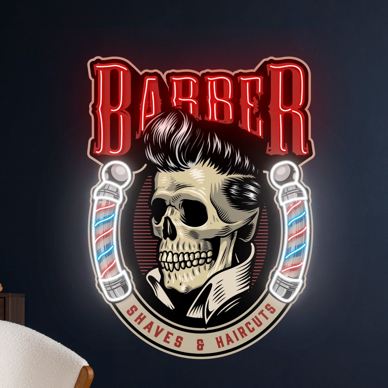 Barber Shop Decal Printed Led Neon Sign | Shineneon