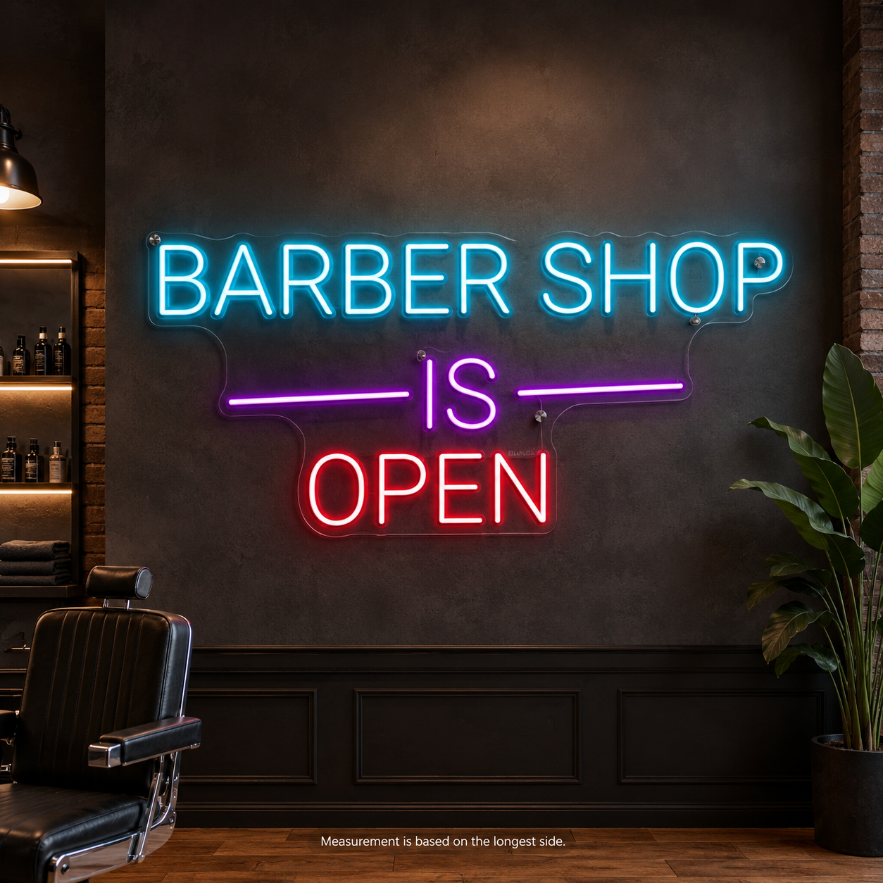 Barber Shop Is Open LED Neon Sign - 04 Size Image