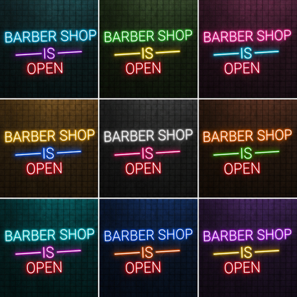 Barber Shop Is Open LED Neon Sign - 05 Color Grid
