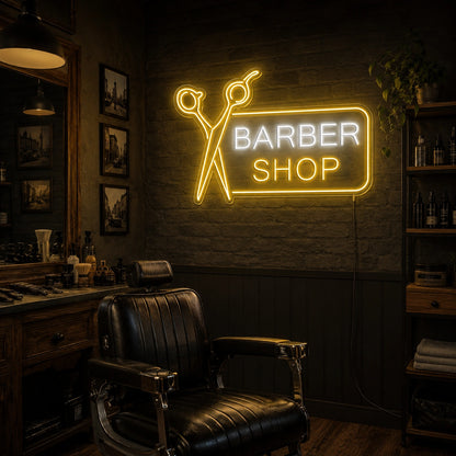 Barber Shop LED Neon Sign Home Wall Art - 03 Real Lifestyle Scene
