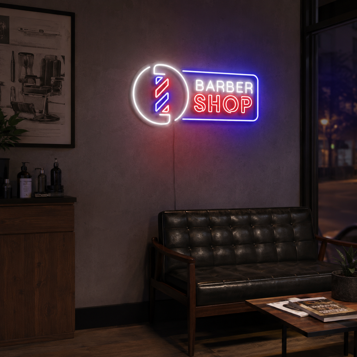 Barber Shop LED Neon Sign Home Wall Art Wall Neon Sign - 03 Real Lifestyle Scene
