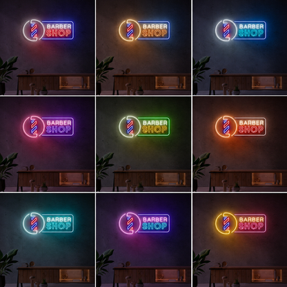 Barber Shop LED Neon Sign Home Wall Art Wall Neon Sign - 05 Color Grid