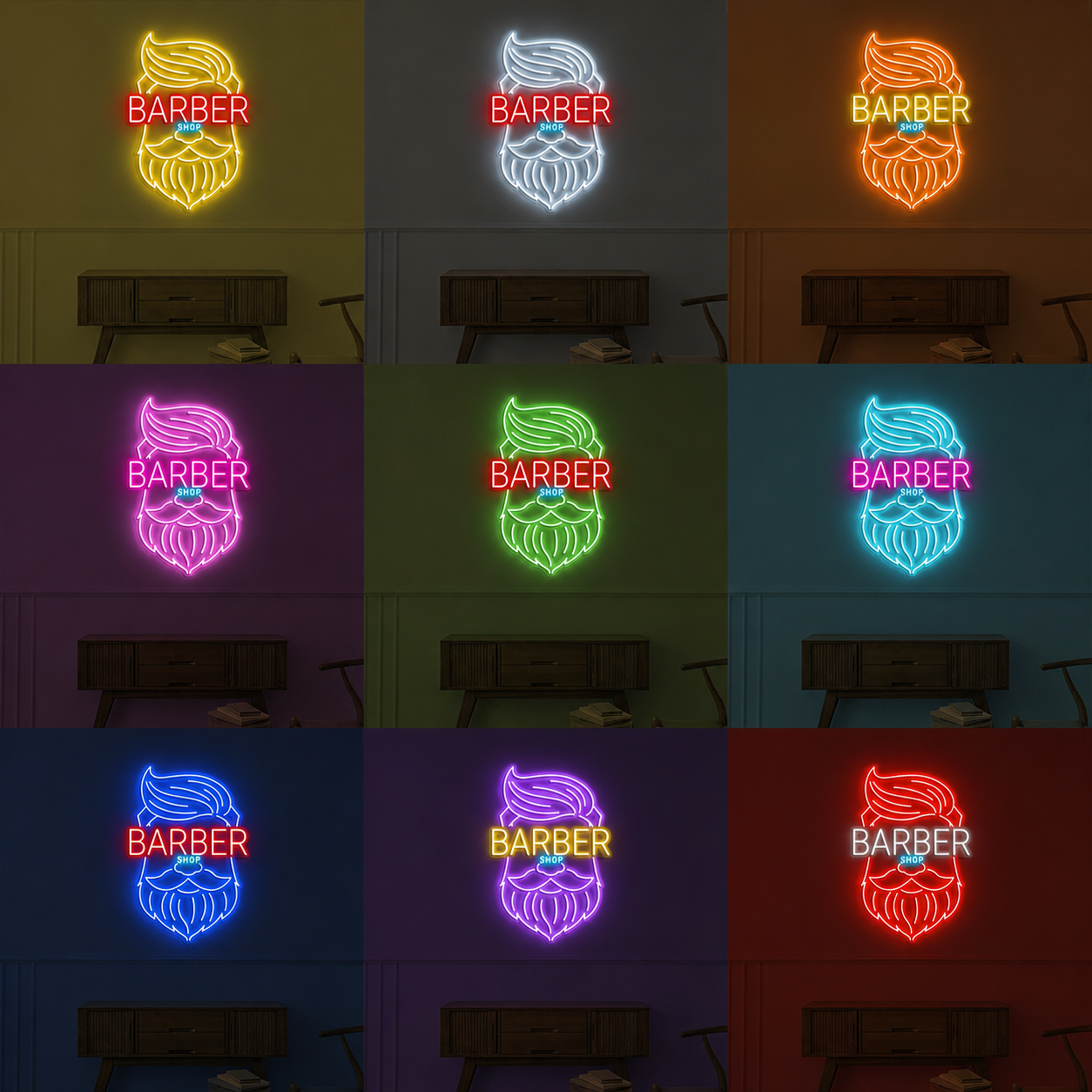 Barber Shop LED Neon Sign Living Room Decor - 05 Color Grid